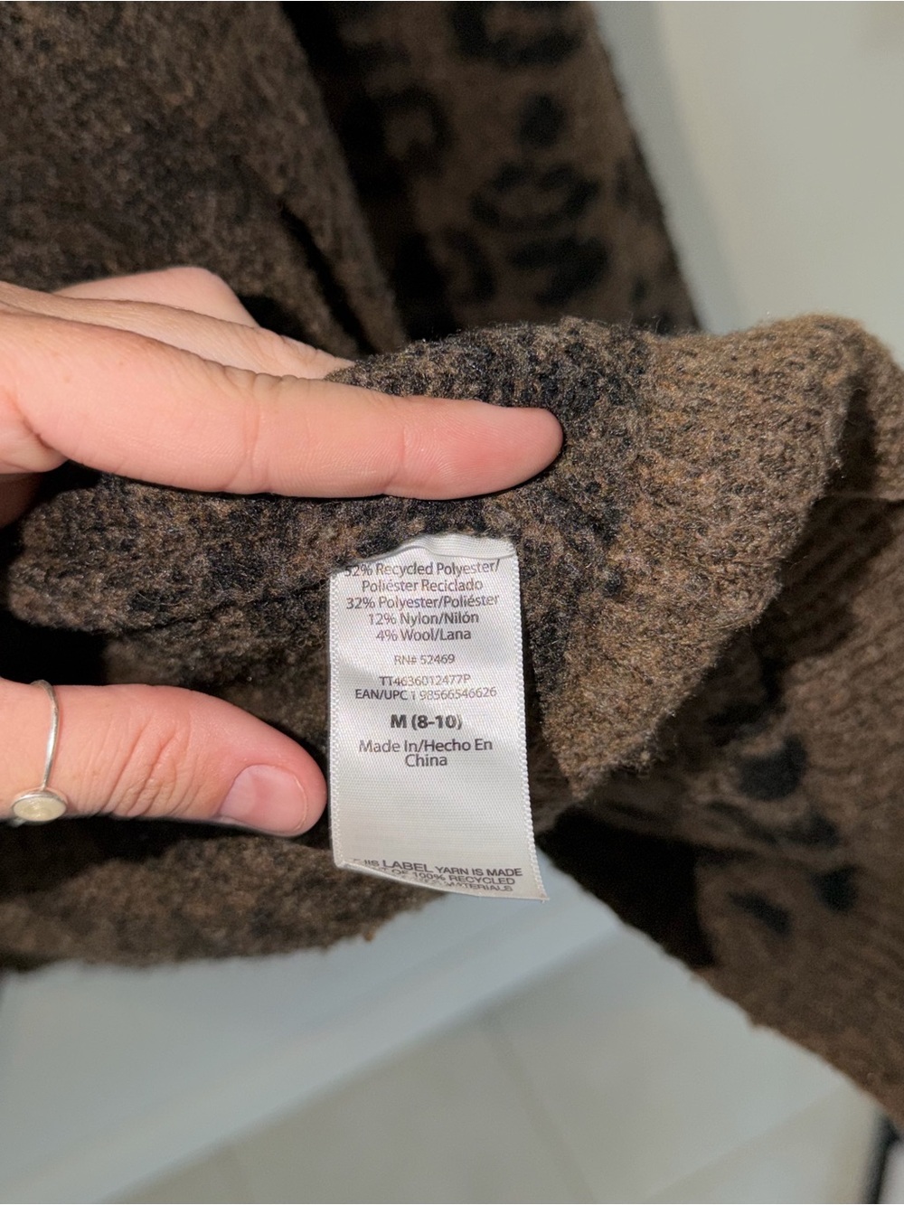 Leopard Print Open Front Cardigan Sweater - Brown - Picture 3 of 4